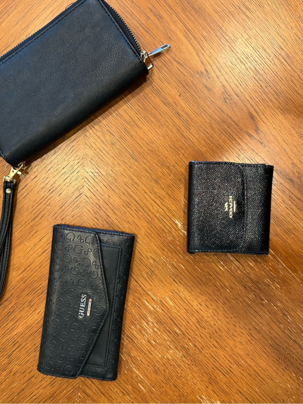 Coach + GUESS Black Wallet & Wristlet 3-Piece Bundle